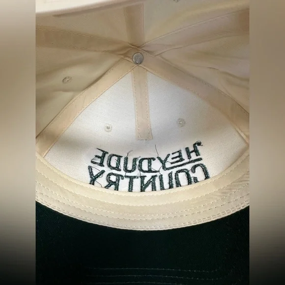 Hey Dude Country Green and Cream Party Hat - Picture 3 of 4